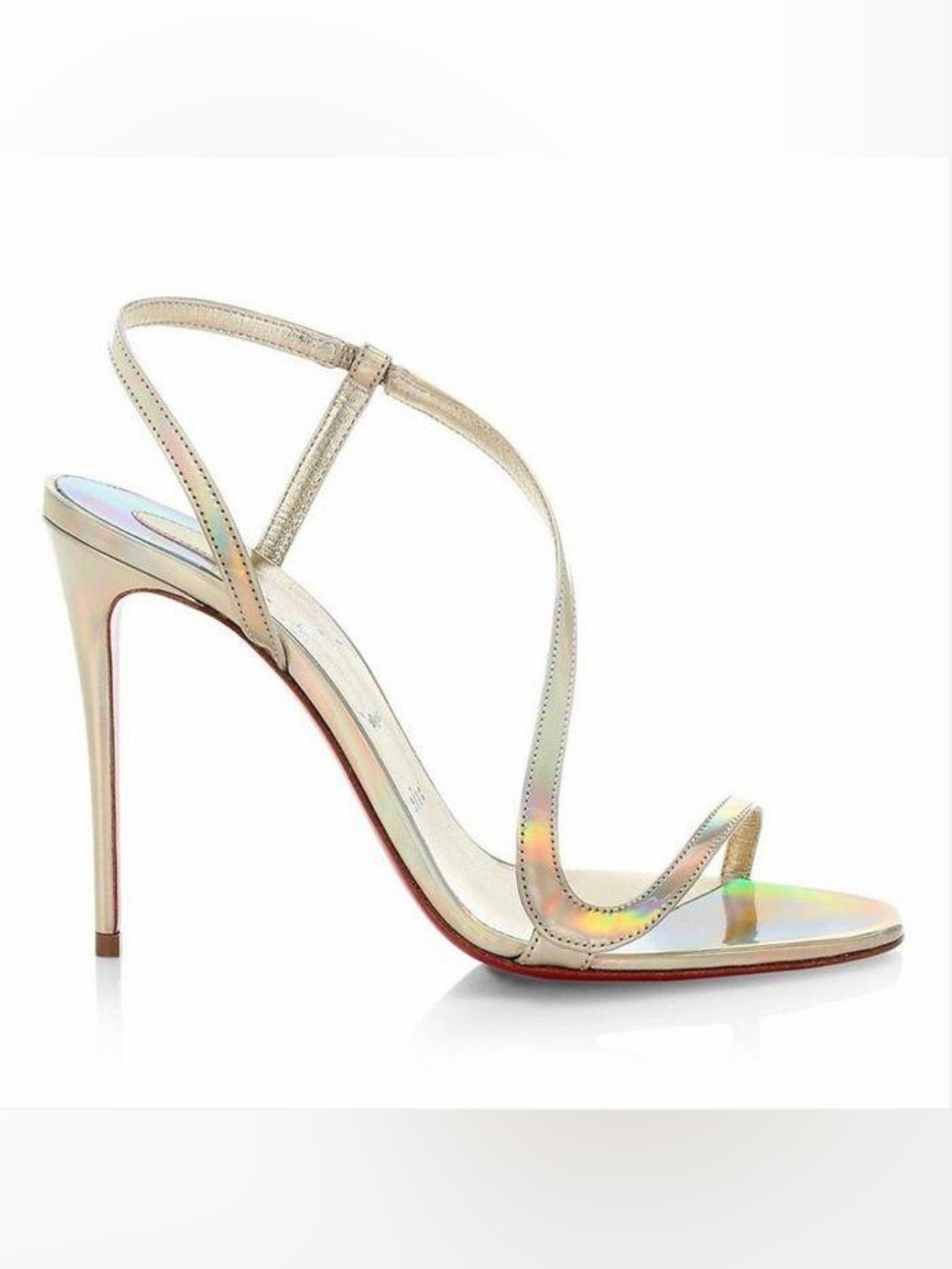 Christian Louboutin Rosalie 100 Metallic Holographic Iridescent Rainbow Heels